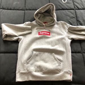 Supreme - Grey Box Logo Hoodie
